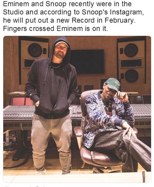 Eminem与Snoop Dogg会不会有新合作? 二月份有答案