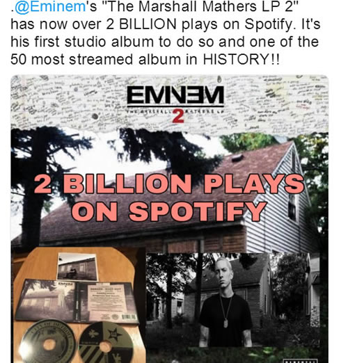 Wow! Rap God Eminem持续在扩大自己的记录