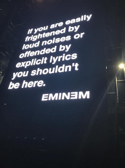 hardcore!! Eminem的夏威夷演唱会仍然给出这样的“警告”