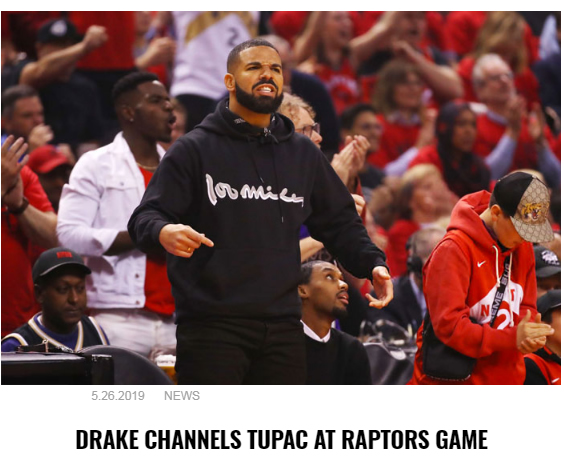 照片：Drake模仿起了Tupac装扮..同样卫衣同样头巾..