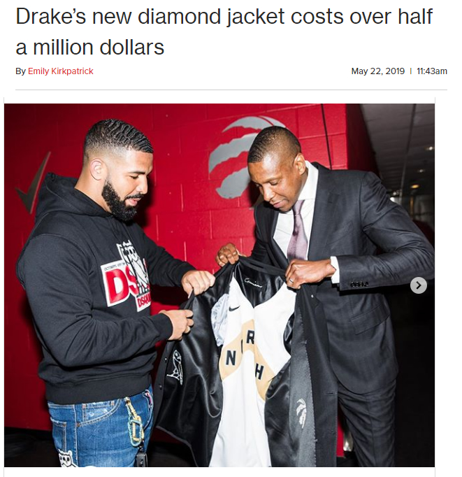Drake收到380万元($55万刀)超级大礼  (照片)