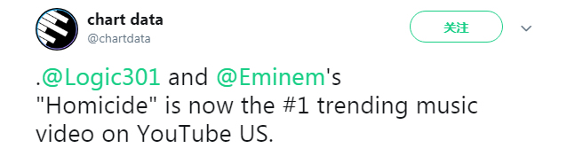 Logic和Eminem单曲Homicide MV迅速占领了Youtube MV Trending热搜第一 .. ​​​​