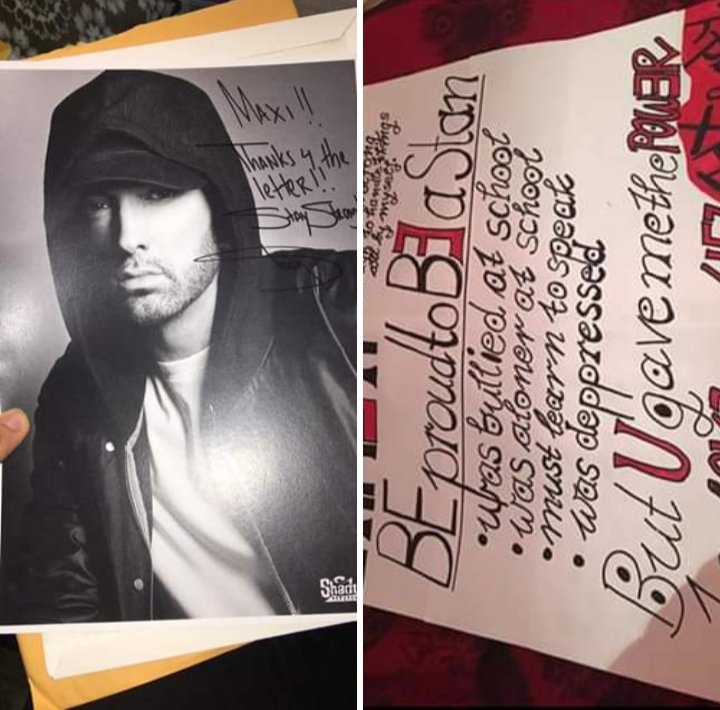 照片：一个德国的Stan收到了Eminem亲笔签名的回信
