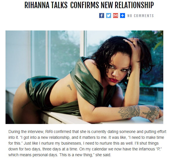 Rihanna 确认有新男朋友