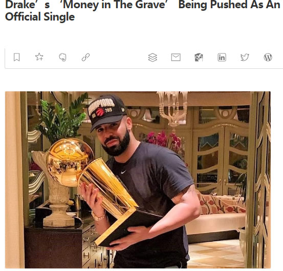 Drake 启动新专辑模式， 新歌正式升级为单曲 (照片）