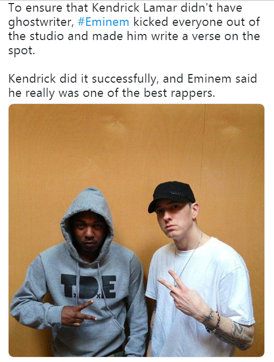 当年Eminem把Kendrick Lamar单独关在录音室里, 为了证明他没有ghostwriter