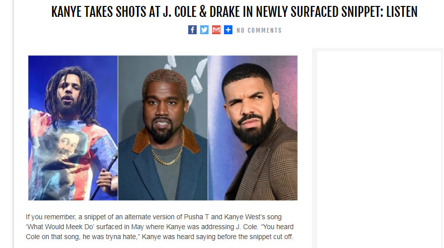 Kanye West 歌曲不仅攻击J.Cole，还攻击了Drake..
