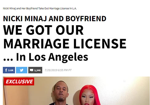 官方了，Nicki Minaj和男友Kenneth Petty 准备结婚了 