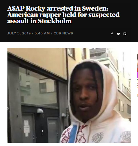 ASAP Rocky在瑞典因为涉嫌打人被逮捕