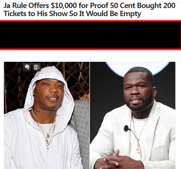 50 Cent和“死对头”Ja Rule的Beef 没有任何停下来迹象..