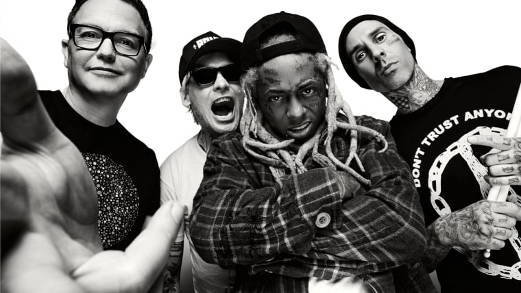 好听吗？Lil Wayne联合Blink 182 乐队把他们两首热歌曲混合版本.  