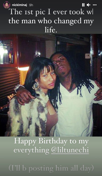 Nicki Minaj生日致敬Lil Wayne，放出他俩第一张照片