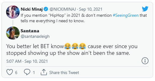 Nicki Minaj对BET Hip Hop Awards非常不爽