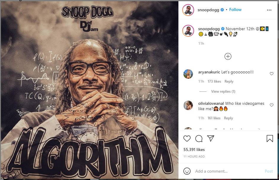 Snoop Dogg宣布新专辑Algorithm