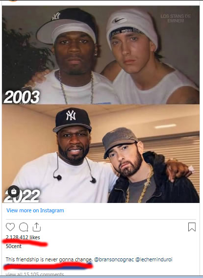 50 Cent: 我和Eminem的关系永不改变