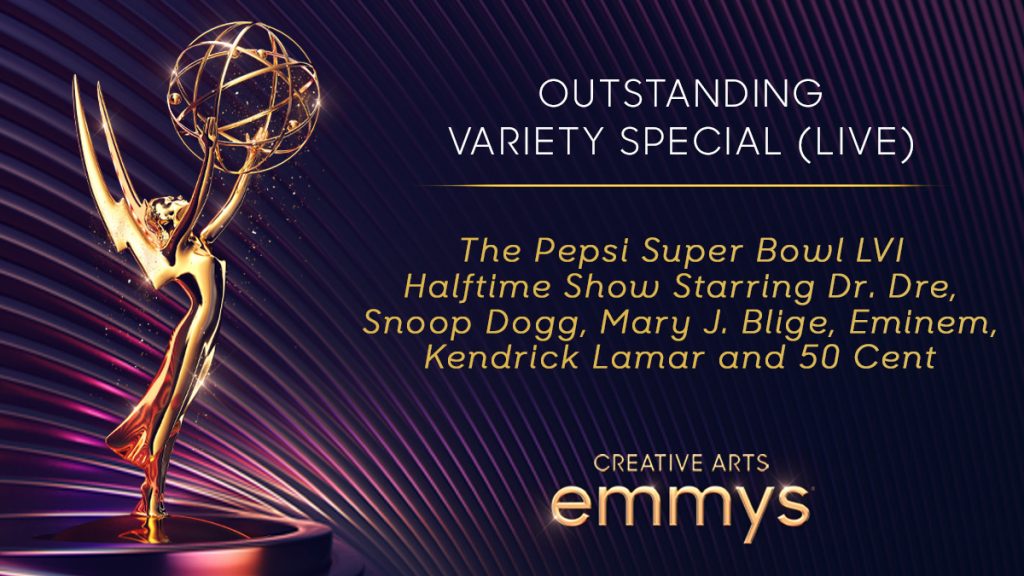 恭喜！！！Dr. Dre和Eminem，Snoop，Kendrick，Mary J. Blige，50 Cent的超级碗演出拿到拿到大奖！！！