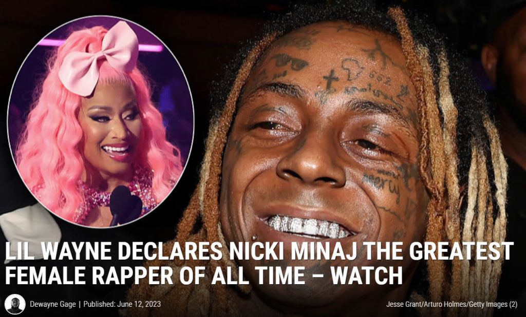 主持人问Lil Wayne：Nicki Minaj在女说唱歌手里什么位置？