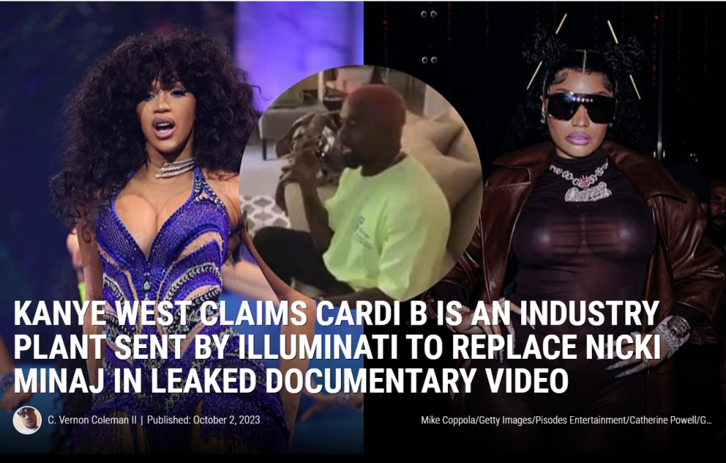 厉害了!!! Kanye通话流出：Cardi B是光明会打造的为了替代Nicki Minaj