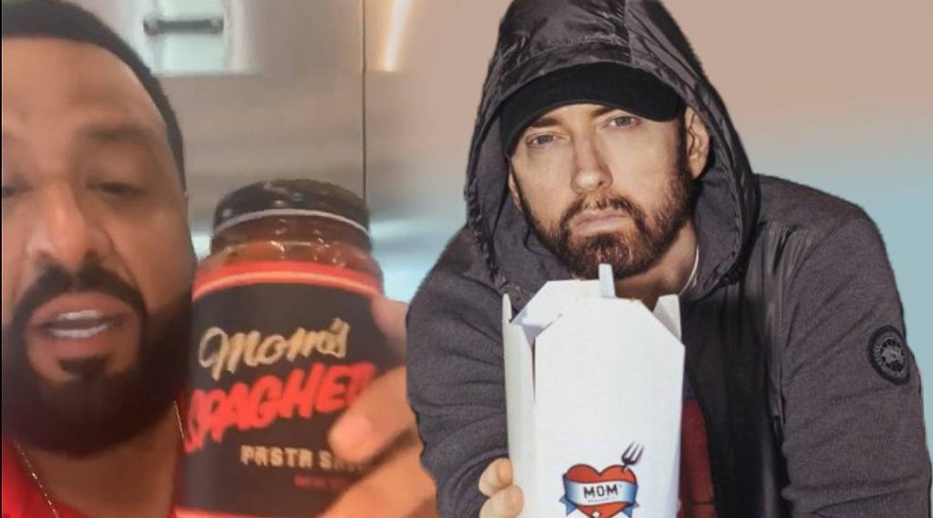 高情商，DJ Khaled收到了Eminem寄过去的Moms Spaghetti意大利面酱料