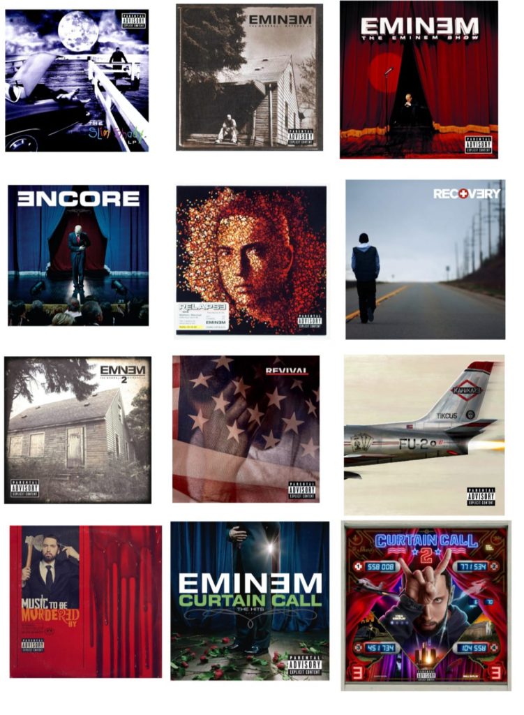 Eminem目前Spotify上专辑总播放量排名