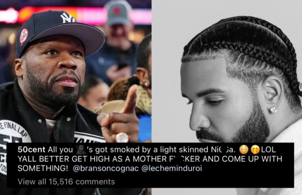 打群架高手50 Cent对Drake这一战给予肯定