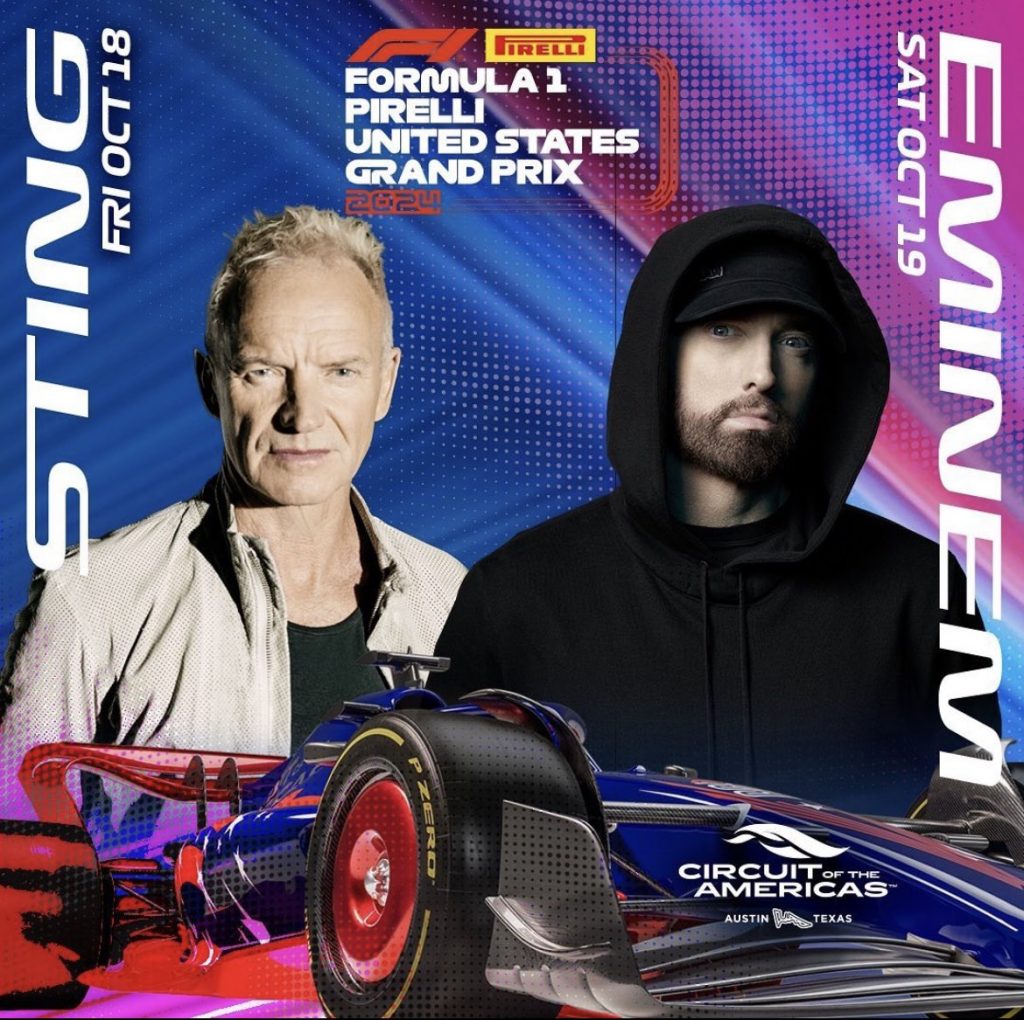 突发：Eminem将在10月份F1美国站大奖赛表演