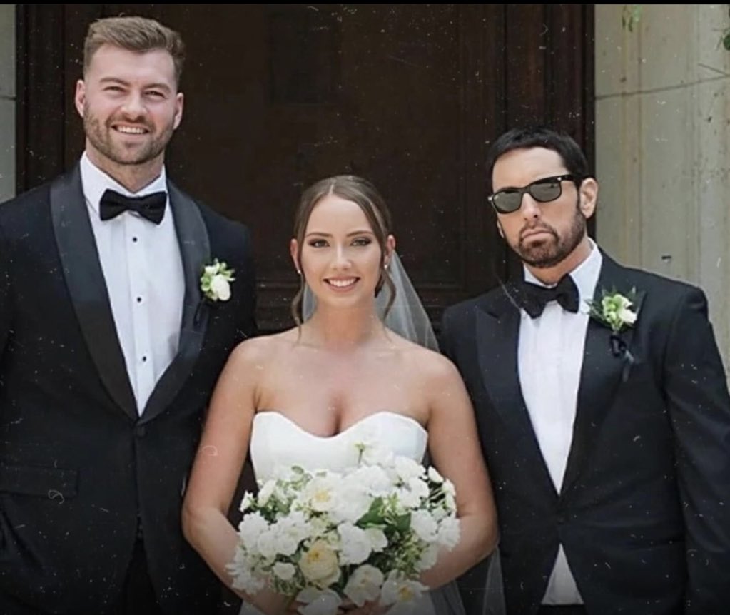 Eminem女儿Hailie大婚，陪同女儿跳了支舞。