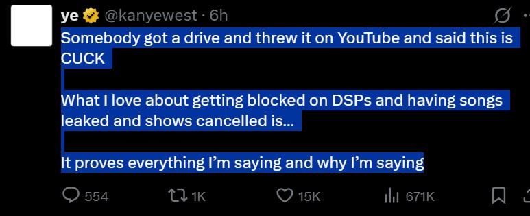 Ye遭到灭顶式报复打击