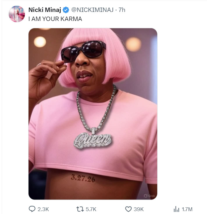 Nicki Minaj把Cardi B的话拿来用,继续diss Jay Z Nicki Minaj把Cardi B的话拿来用,继续diss Jay Z