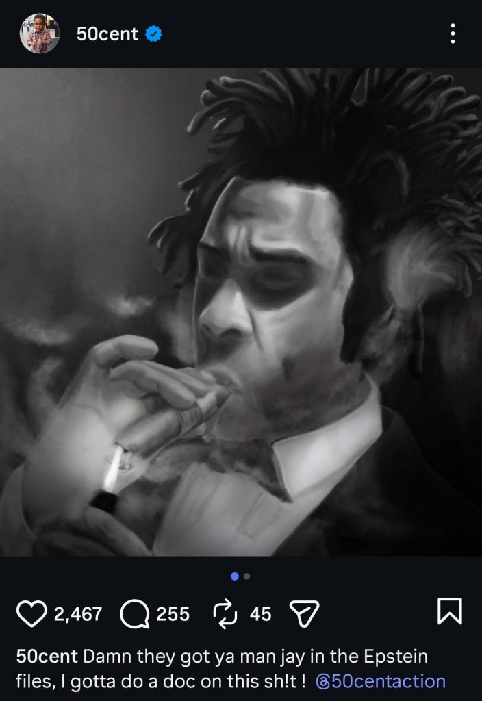 50 Cent回应Jay Z出现在爱泼斯坦文件