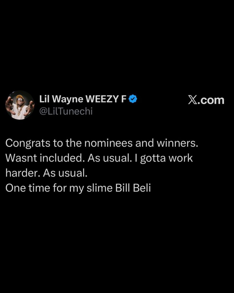 Lil Wayne对被格莱美冷落的无奈