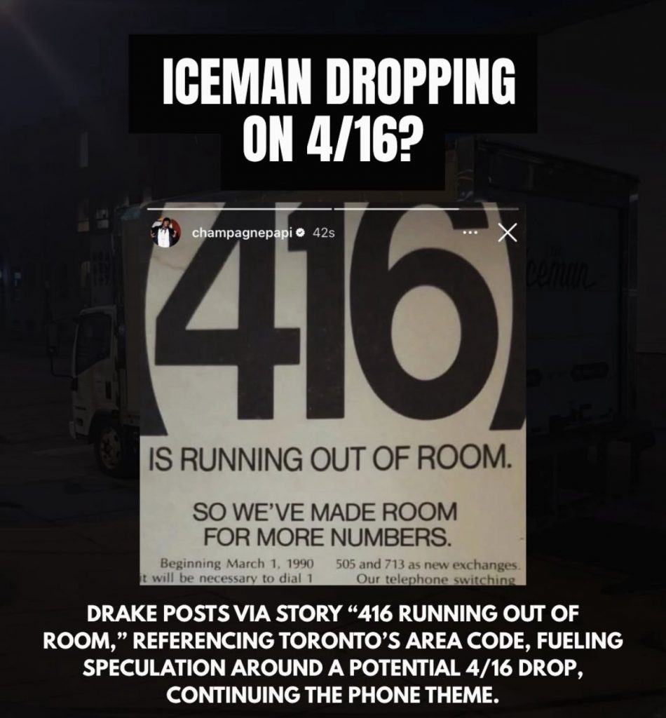 Drake会在４月16日这天发ICEMAN？？