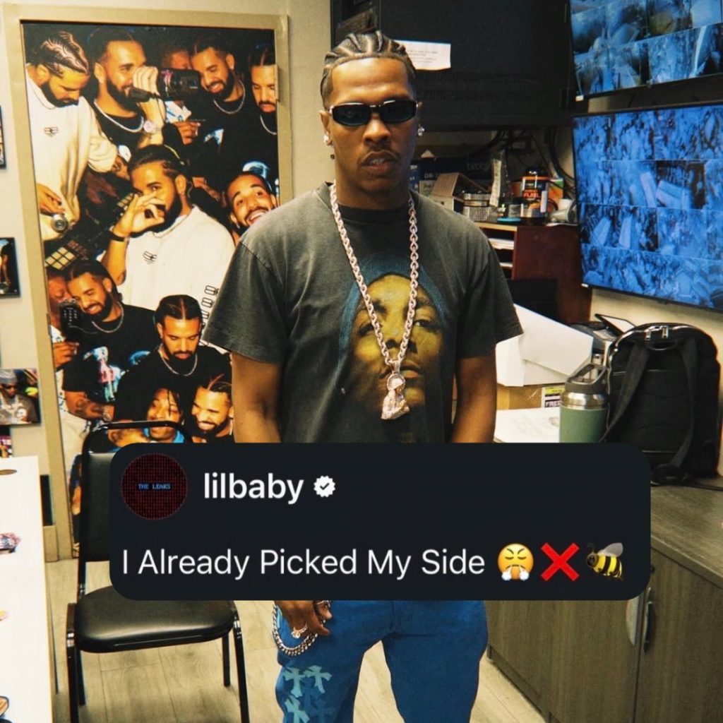Lil Baby公开站队Drake